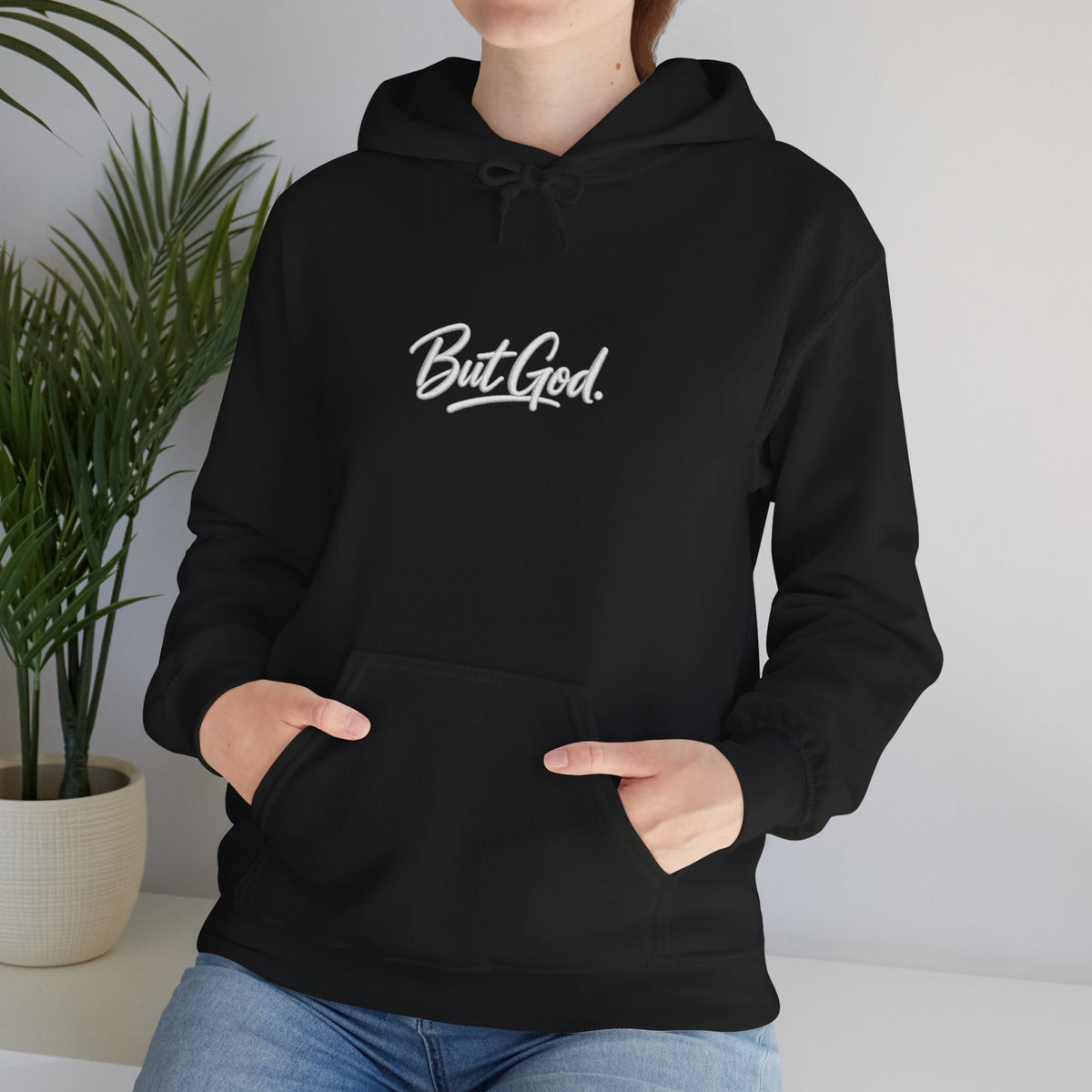 But God Hoodie – Minimal Script Christian Faith Pullover