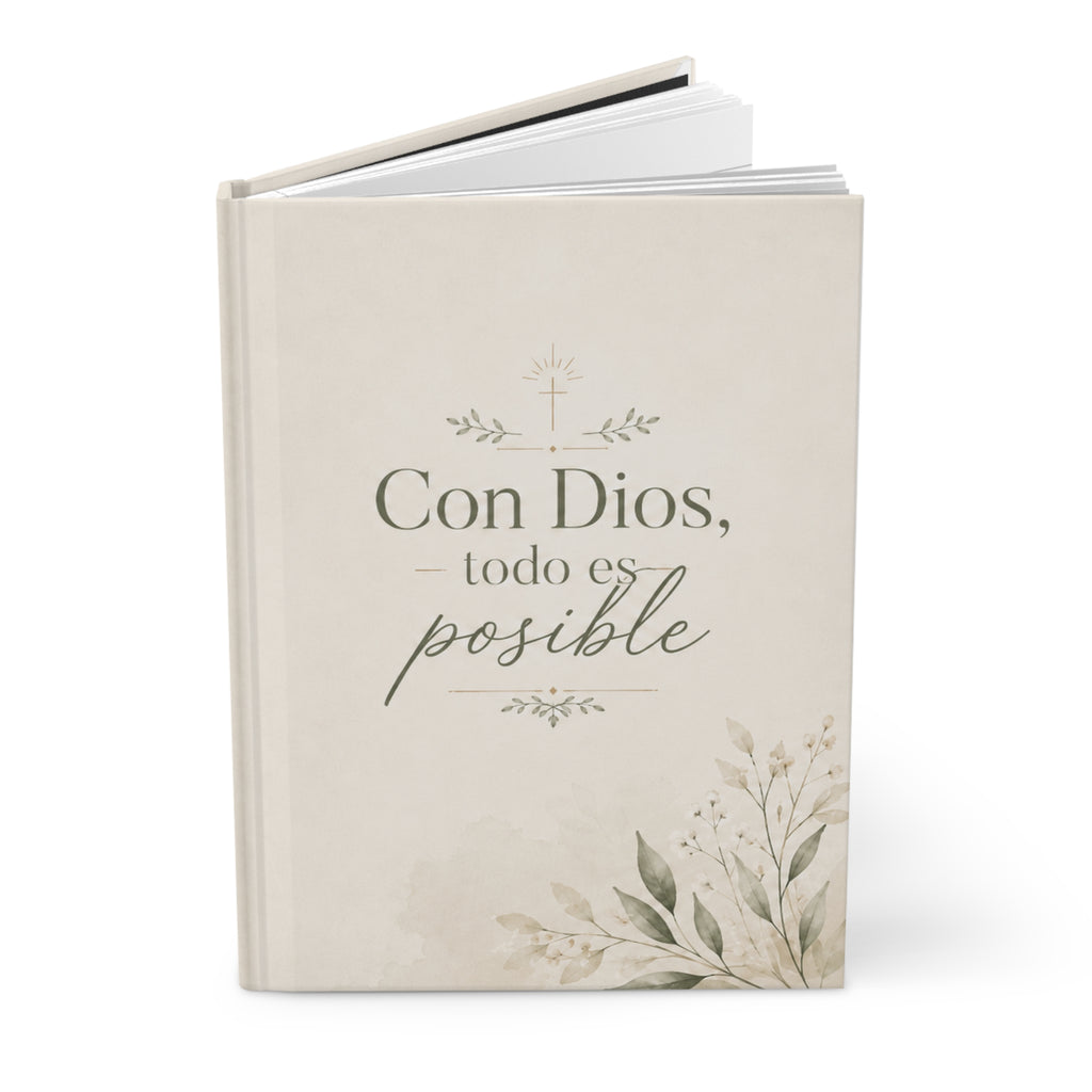 Cuaderno Tapa Dura: "Con Dios, todo es posible" — Diario de Oración e Inspiración