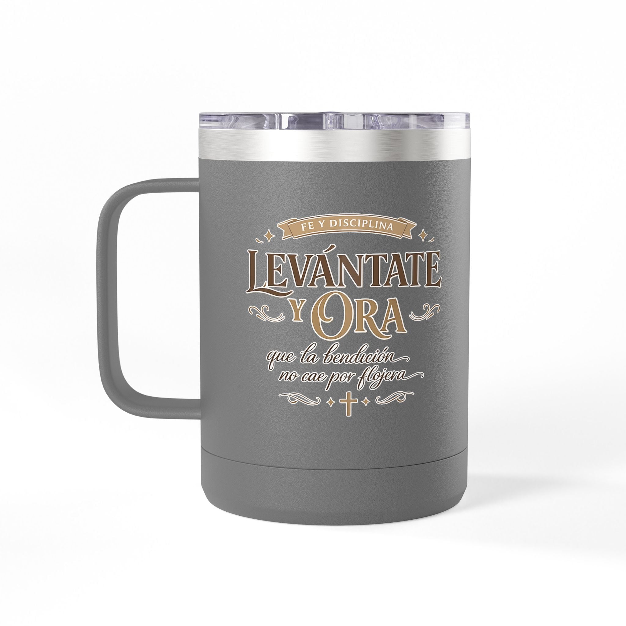 Vaso Térmico 15oz «Levántate y Ora» – Taza de Oración en Español