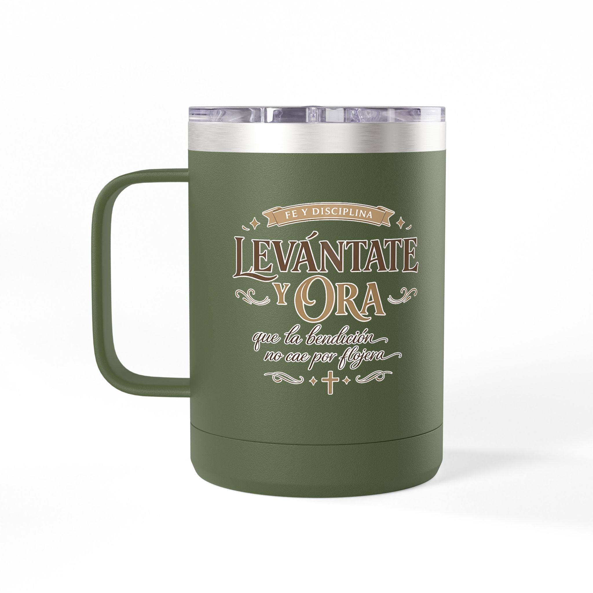 Vaso Térmico 15oz «Levántate y Ora» – Taza de Oración en Español