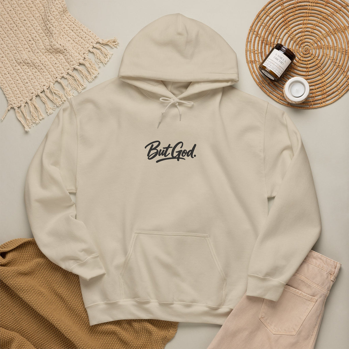 But God Hoodie – Minimal Script Christian Faith Pullover