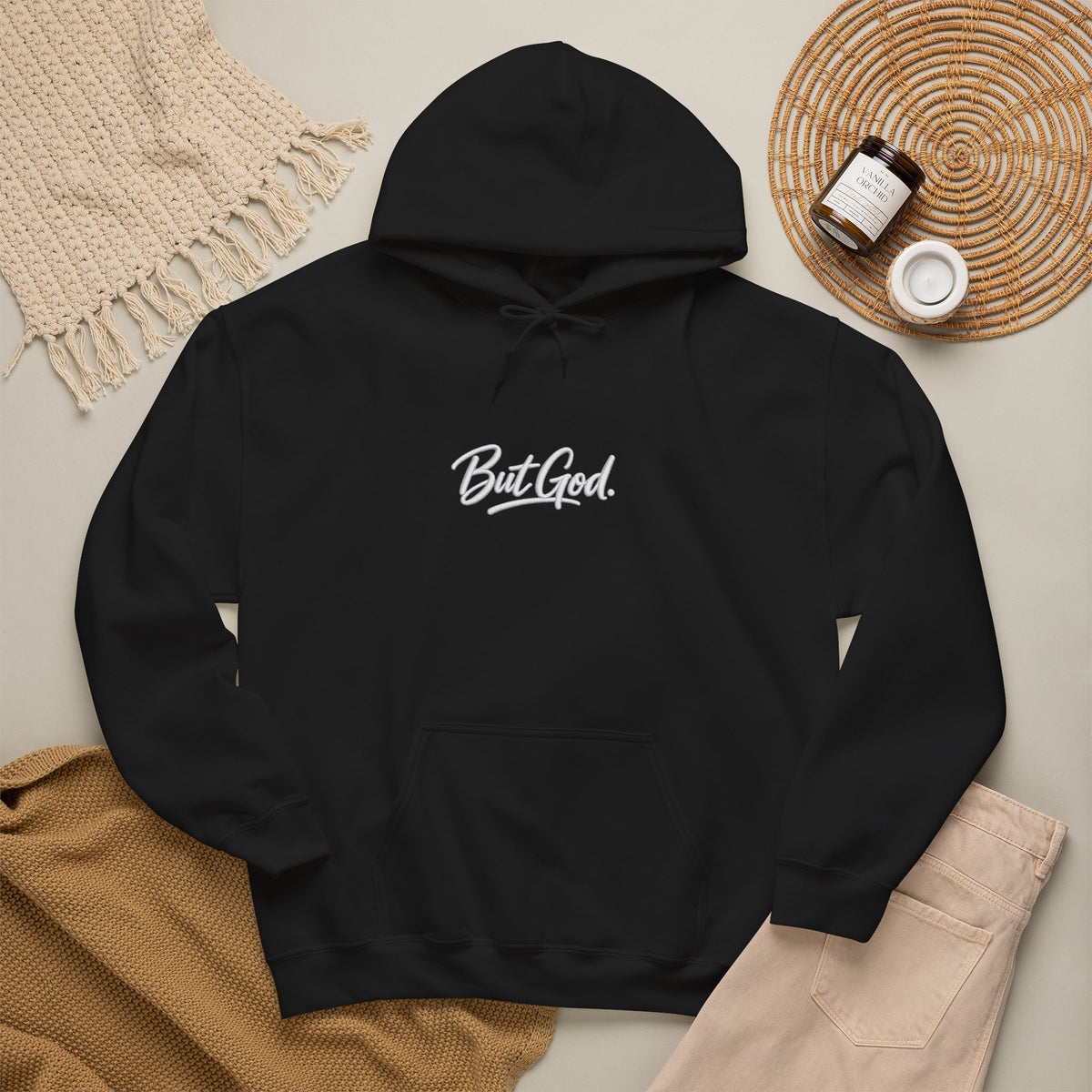 But God Hoodie – Minimal Script Christian Faith Pullover