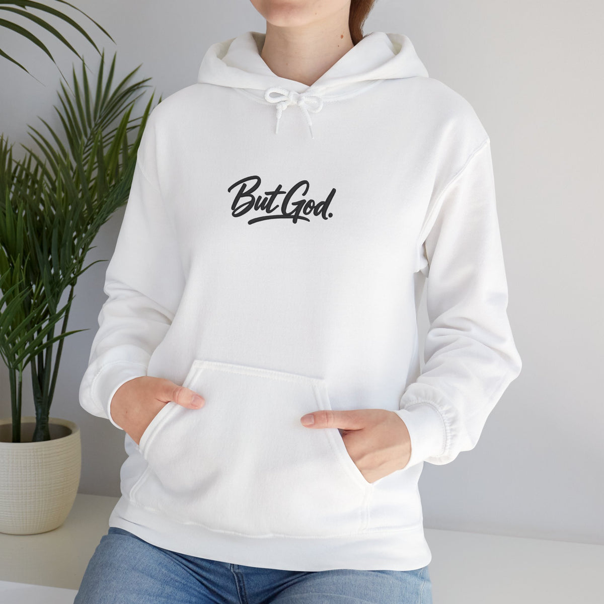 But God Hoodie – Minimal Script Christian Faith Pullover
