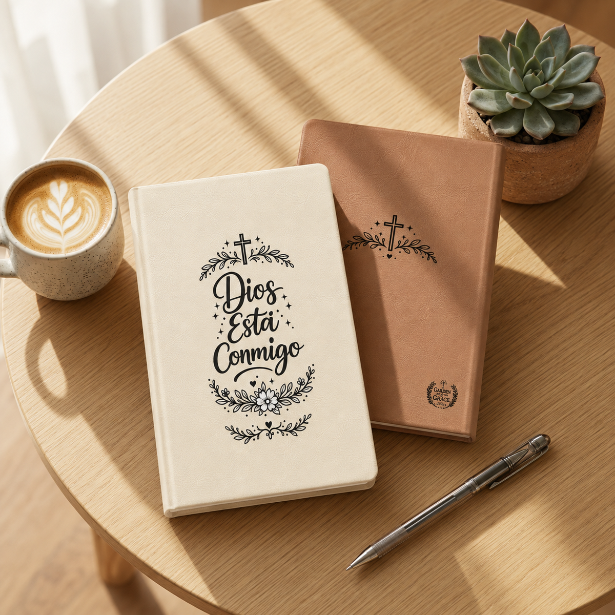 Cuaderno Vegano Grabado «Dios Está Conmigo» — Journal de Fe