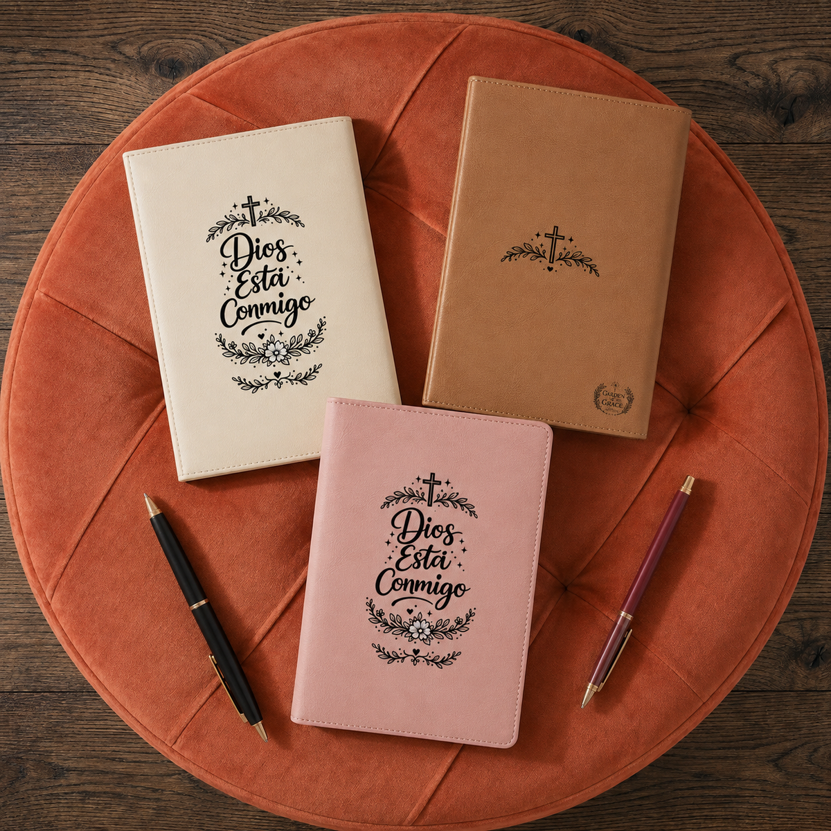 Cuaderno Vegano Grabado «Dios Está Conmigo» — Journal de Fe