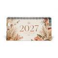 2027 Floral Desk Calendar — Simplex Grid Desk Calendar