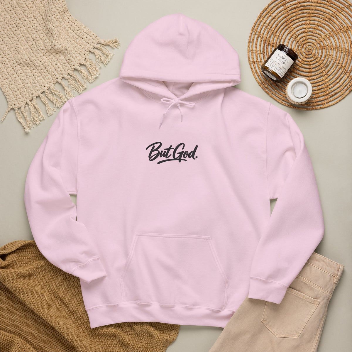 But God Hoodie – Minimal Script Christian Faith Pullover