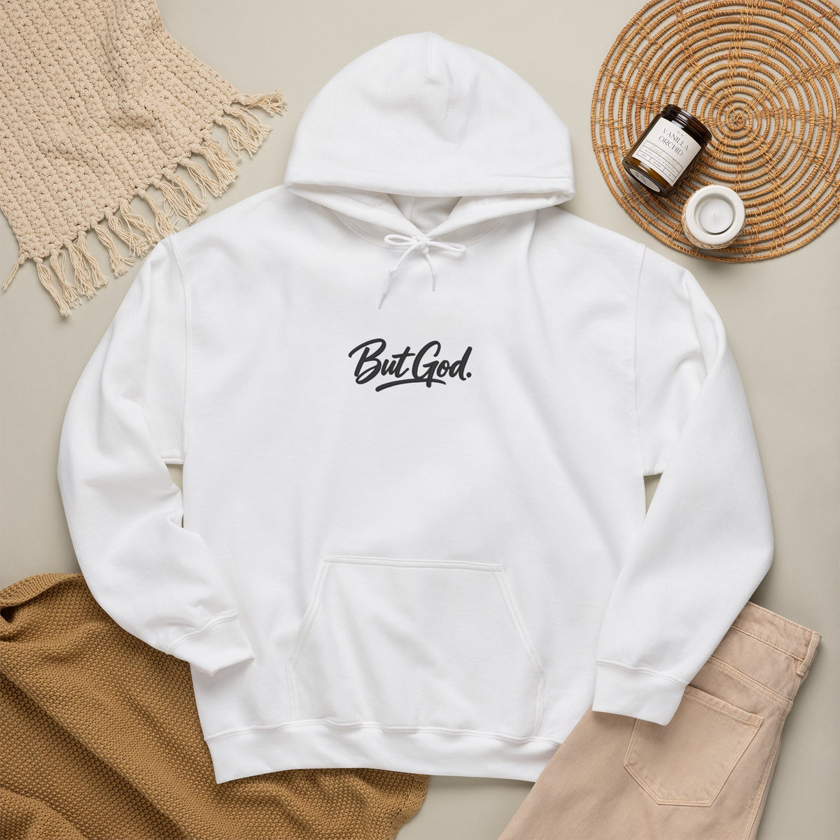 But God Hoodie – Minimal Script Christian Faith Pullover