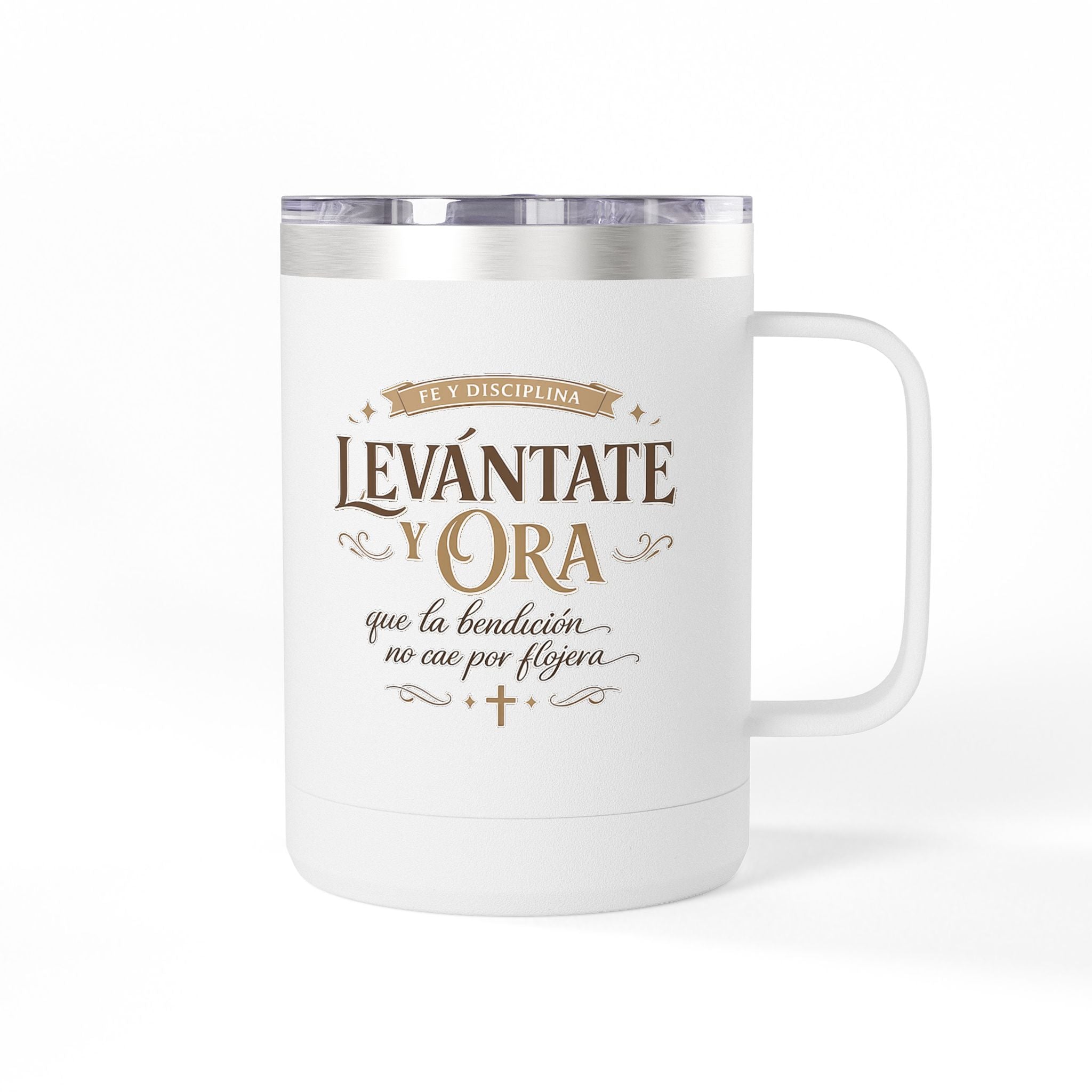 Vaso Térmico 15oz «Levántate y Ora» – Taza de Oración en Español