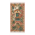 Boho Tropical Beach Towel — Vintage Balcony Floral Print with Fringe