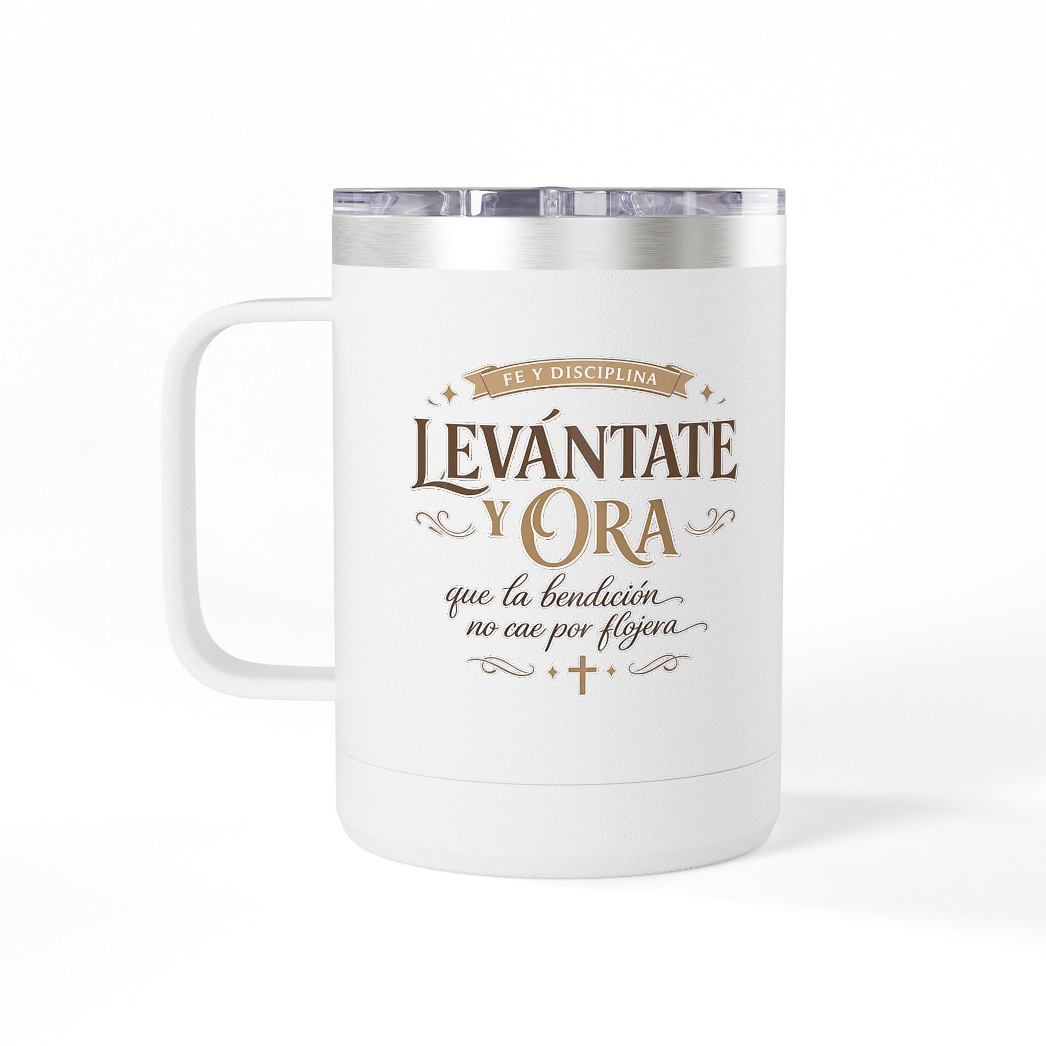 Vaso Térmico 15oz «Levántate y Ora» – Taza de Oración en Español