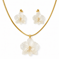 Grand White Colombian Orchid Jewelry Set